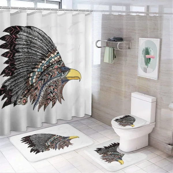 Tribal Feathered Hippie on a shower curtain