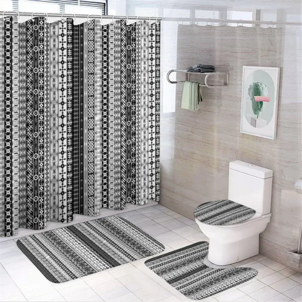 Tribal Motif Pattern on a shower curtain