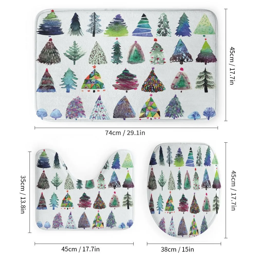 Watercolor Fir Trees — Detail 1