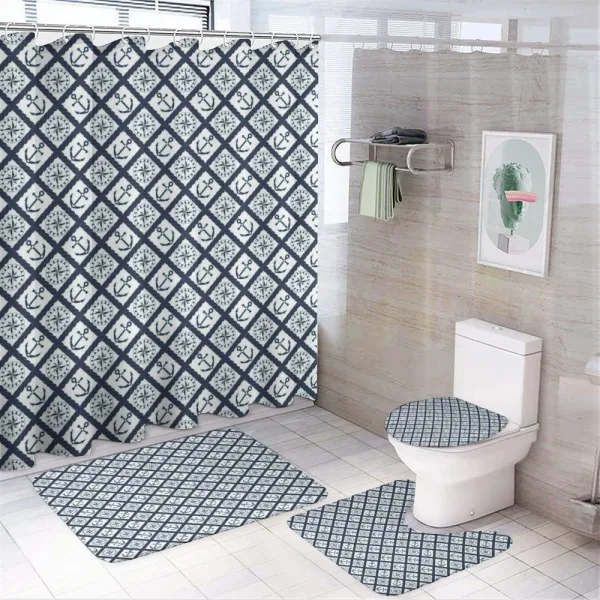 Anchor Windrose on a shower curtain