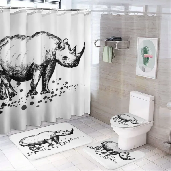 Animal with Paint Splashes on a shower curtain