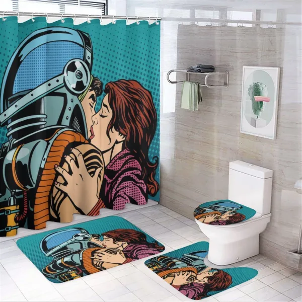 Astroauts Wife Retro on a shower curtain