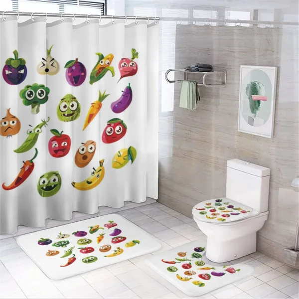 Carrot Banana Pepper on a shower curtain