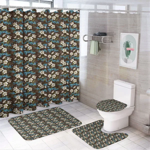 Cornflowers on a shower curtain