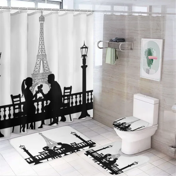 Couple in Dinner Paris on a shower curtain