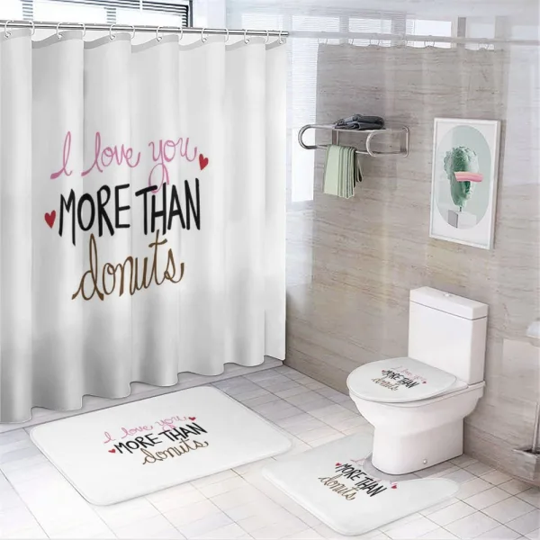 Donut and Hearts on a shower curtain