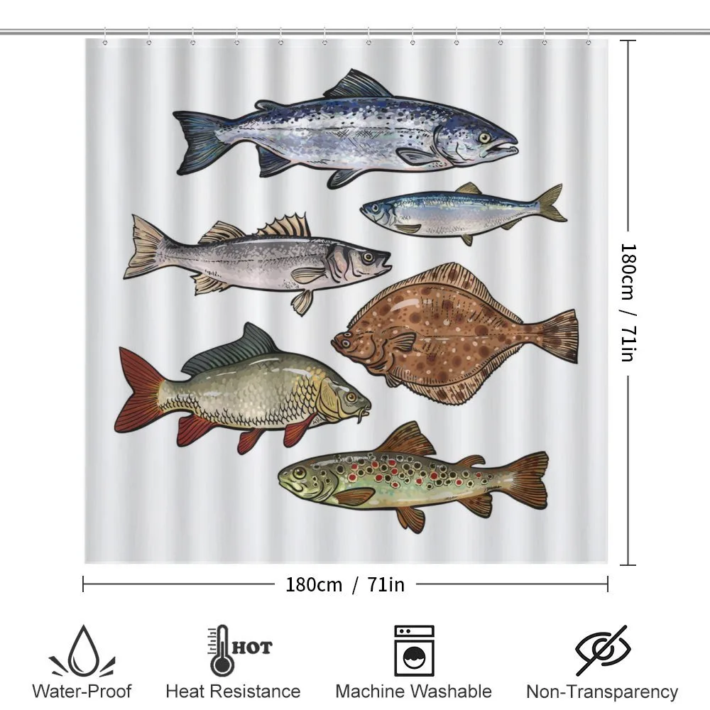 Drawn Various Species of Fish — Detail 2