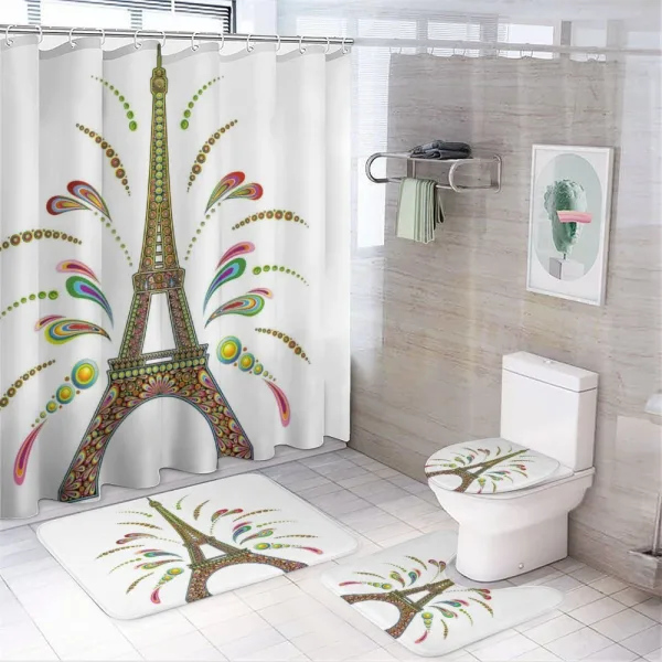 Eiffel Fireworks on a shower curtain