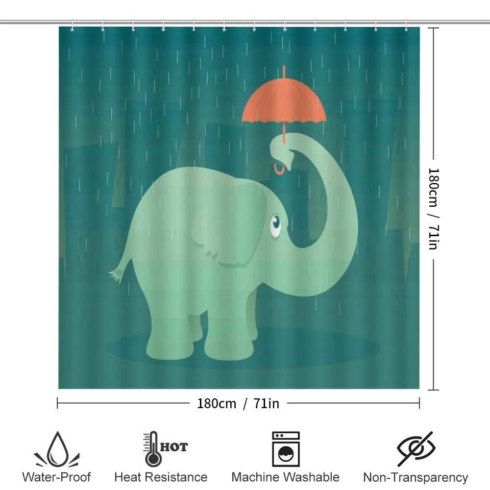 Elephant Holding Umbrella — Detail 2