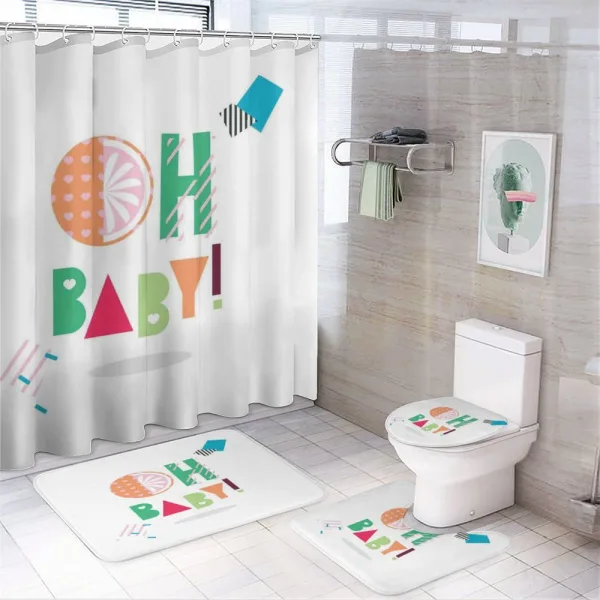 Flat Art Geometric on a shower curtain