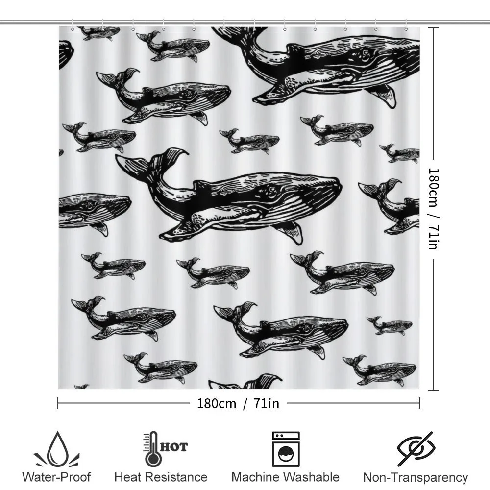 Hand Drawn Big Whales — Detail 2
