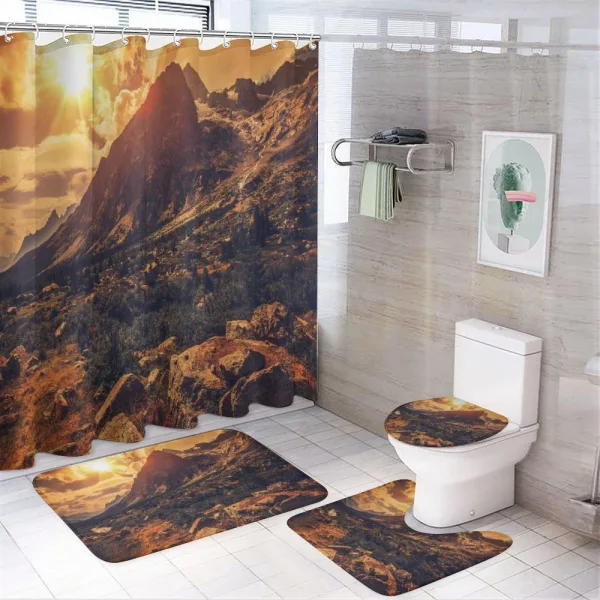 Italian Alps Scenery on a shower curtain