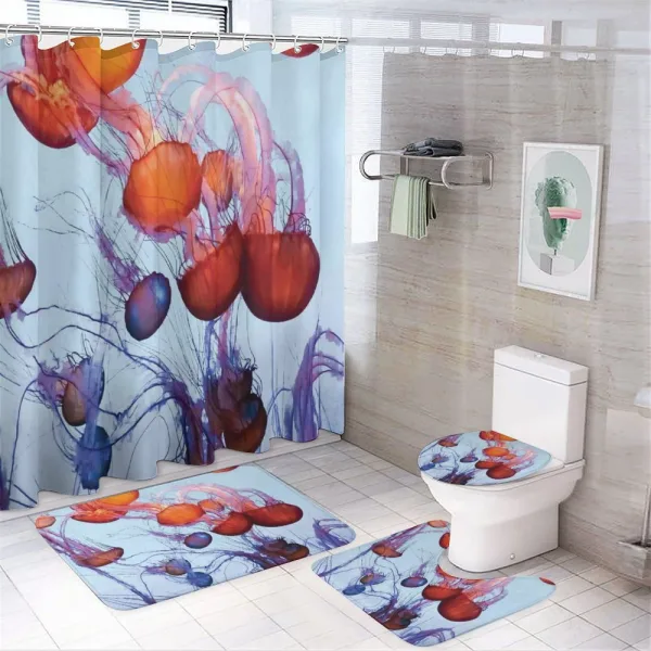 Jellyfish in the Ocean on a shower curtain