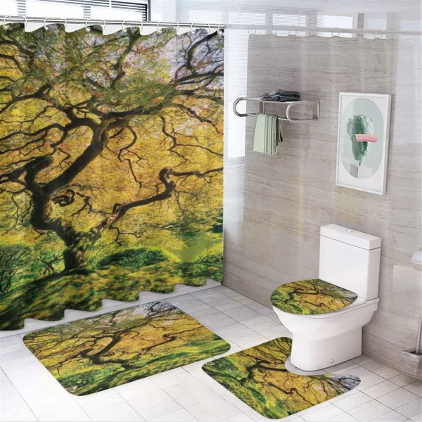 Large Maple with River on a shower curtain