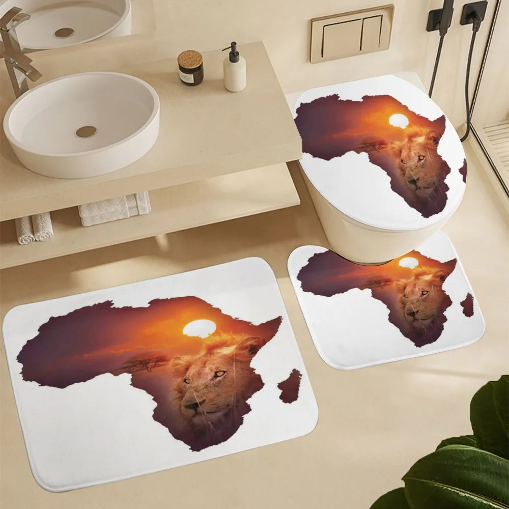 Lion and African Map Sunset — Detail 5