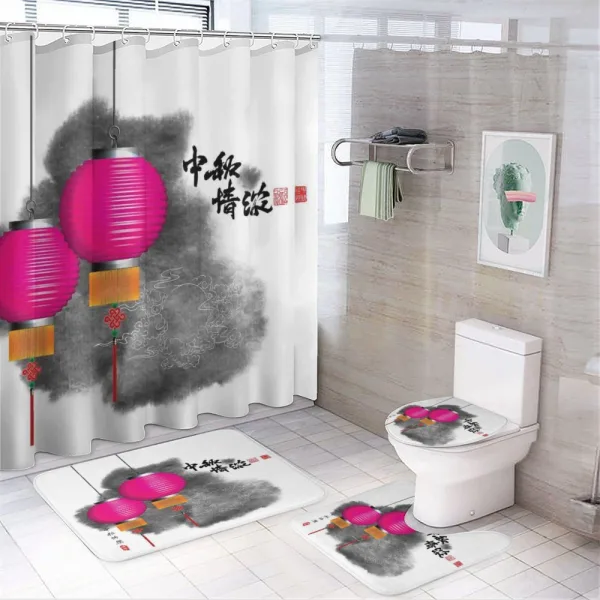 Mid Autumn Festival Art on a shower curtain