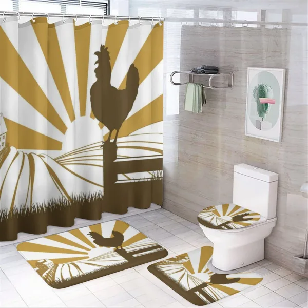 Morning in the Farm on a shower curtain