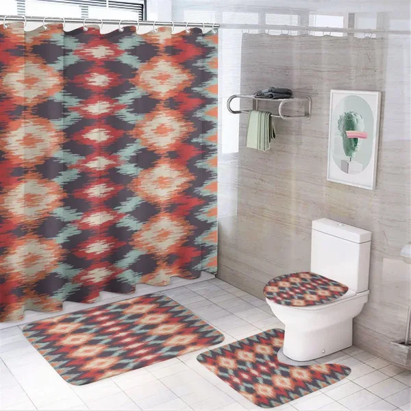 Oriental Weaving Style on a shower curtain
