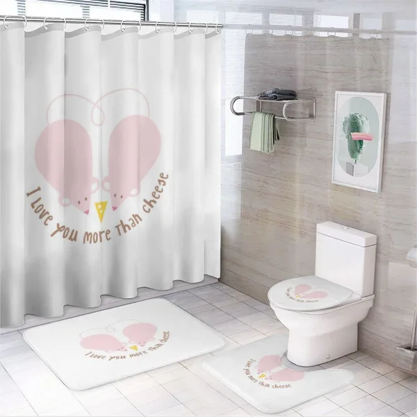 Pink Rats Cheese on a shower curtain