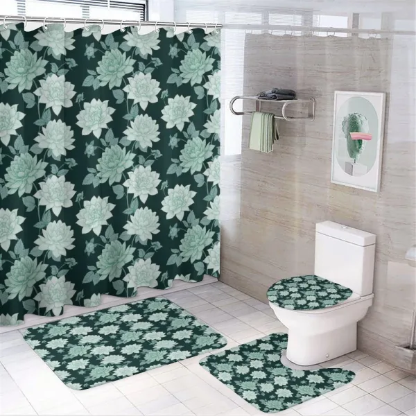 Shabby Plant Romantic on a shower curtain