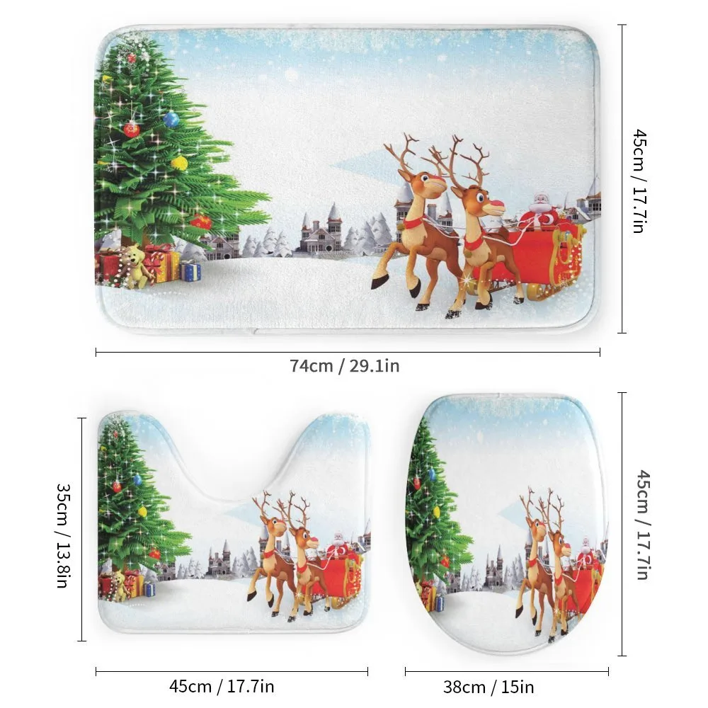 Snowy Village Sleigh Tree — Detail 1