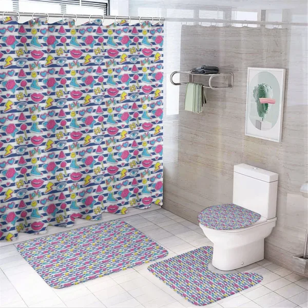 Summer Comics 80s Style on a shower curtain