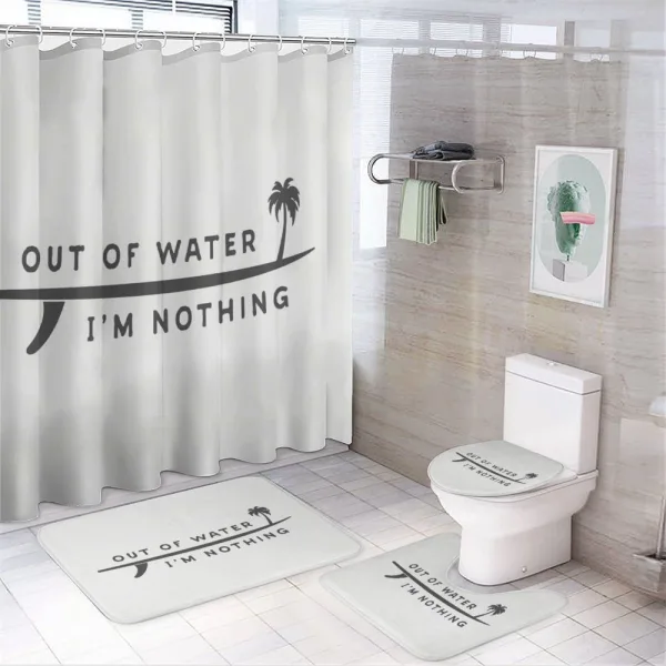 Water I am Nothing on a shower curtain