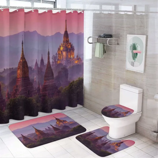 Ancient Building in Bagan on a shower curtain