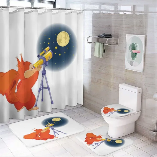Animal with a Telescope on a shower curtain