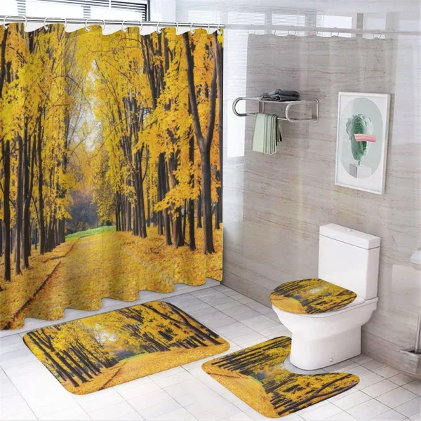 Autumn Trees Leaves on a shower curtain