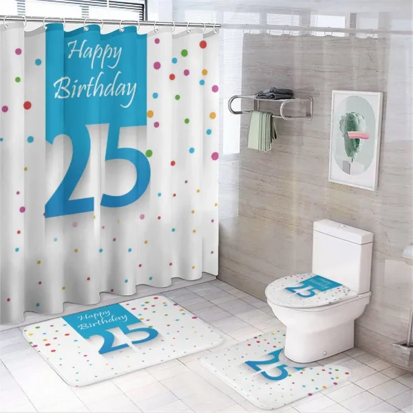 Blue Square Print on a shower curtain