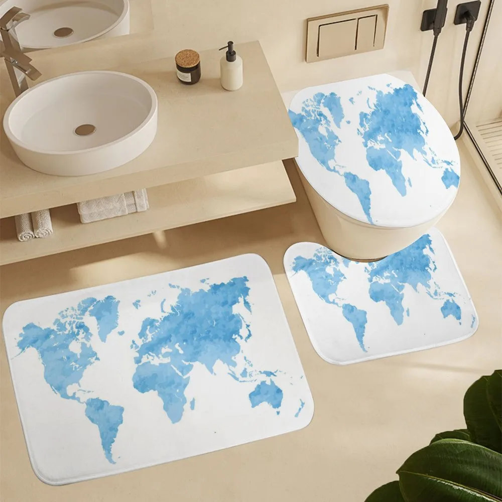 Blue Watercolor World Map — Detail 5