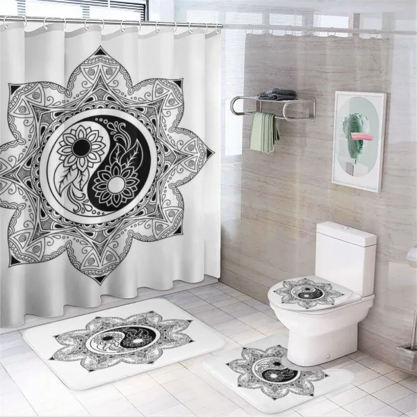 Boho Mandala Sign on a shower curtain