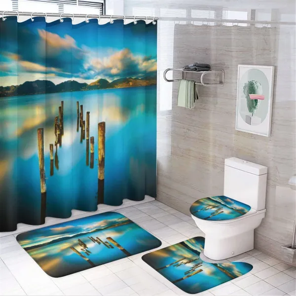 Clouds Ocean Nature on a shower curtain