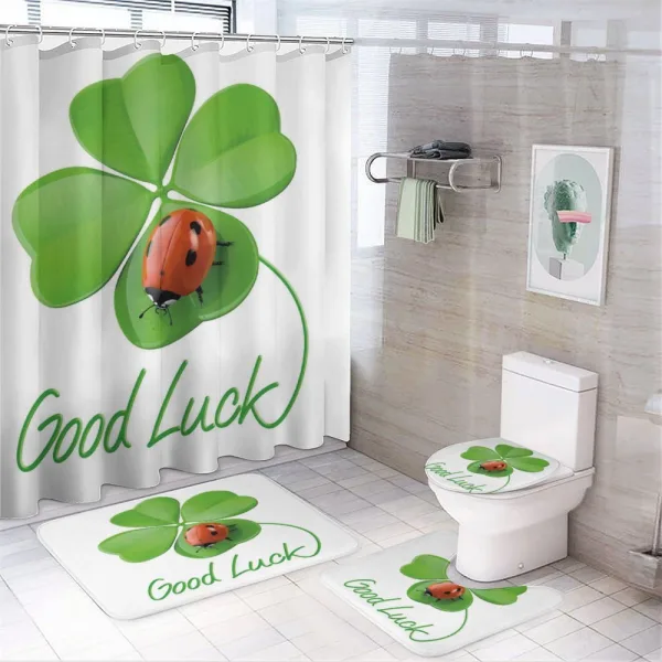 Clover Ladybug on a shower curtain