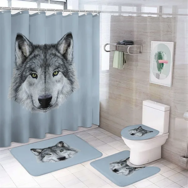 Detailed Canine Expression on a shower curtain