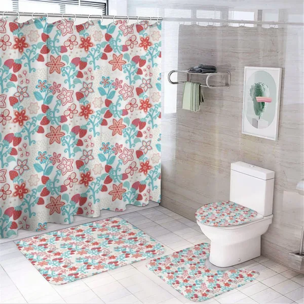 Flowers Berries on a shower curtain