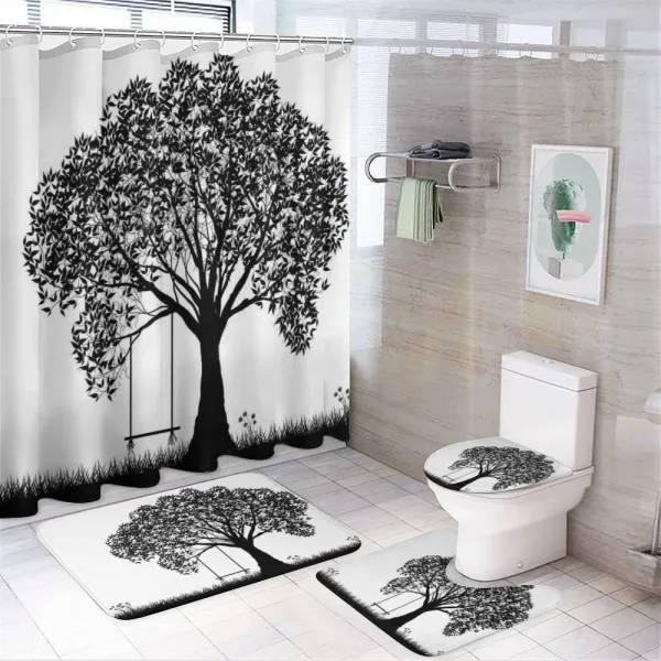 Flowersnd Grass Garden on a shower curtain