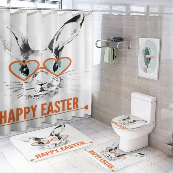 Funny Bunny Glasses on a shower curtain