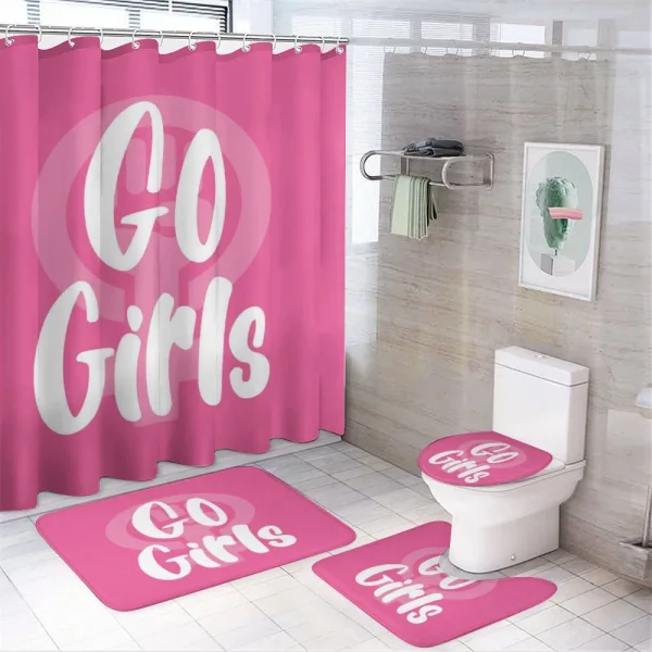 Go Girls Text in Bold on a shower curtain