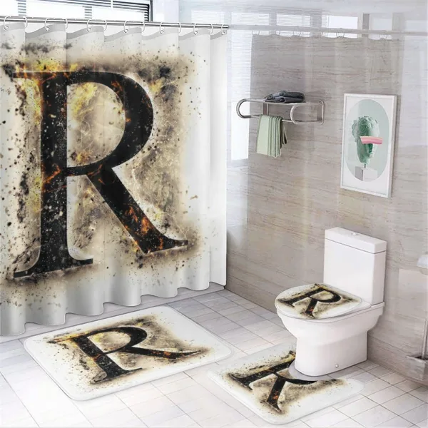 Gothic Baroque Writing on a shower curtain