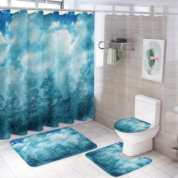 Grunge Sky Foggy Night on a shower curtain