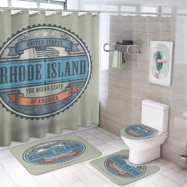 Ocean State of USA on a shower curtain