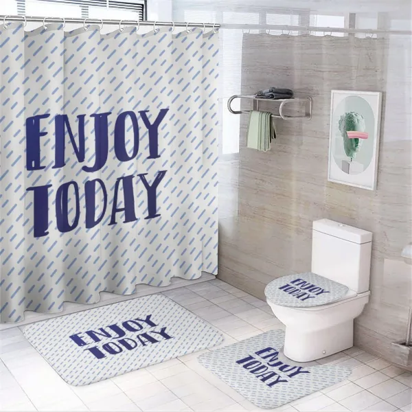 Positive Phrase on a shower curtain