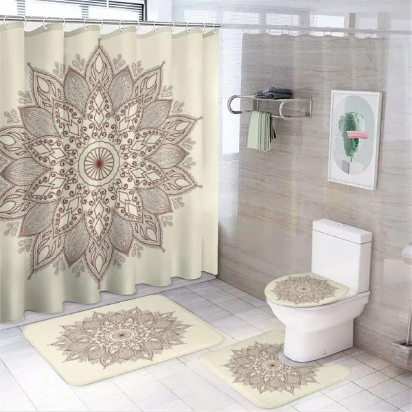 Round Lace on a shower curtain