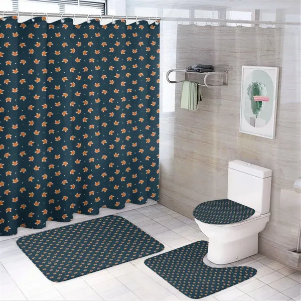 Small Orange Forest Mammal on a shower curtain