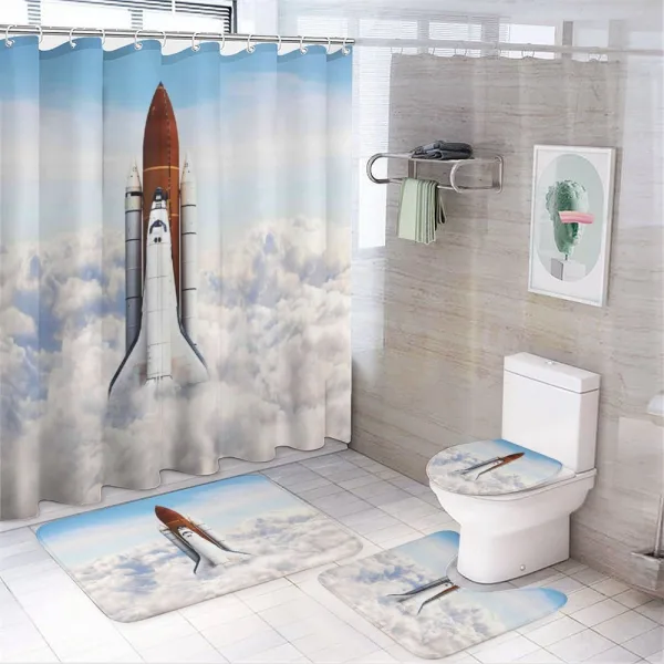 Spaceman Planet on a shower curtain