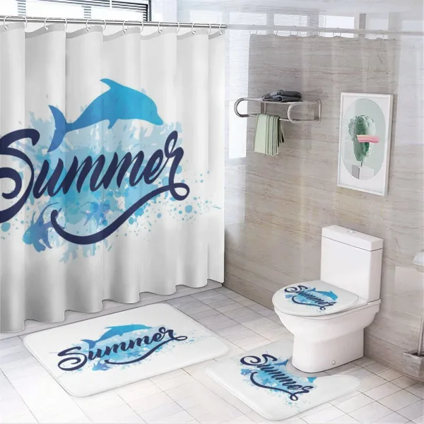 Vibrant Colored Fish on a shower curtain