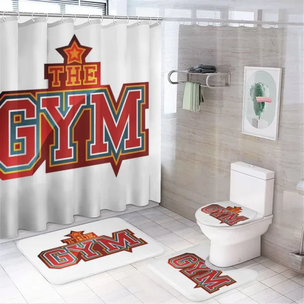 Vibrant Gym Sign Star on a shower curtain