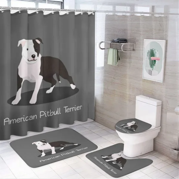 American Cartoon Terrier on a shower curtain